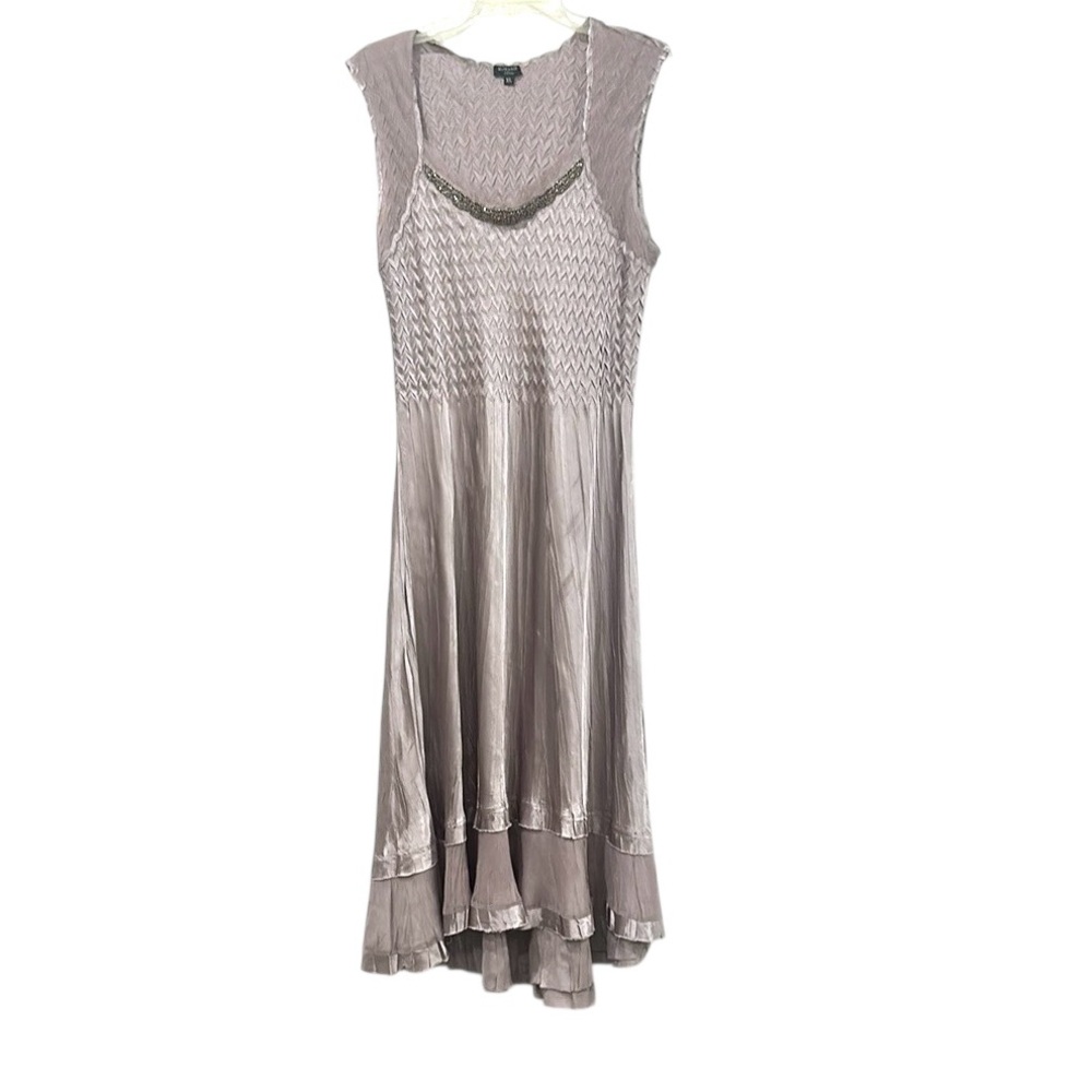 Komarov Mauve Textured Midi Dress